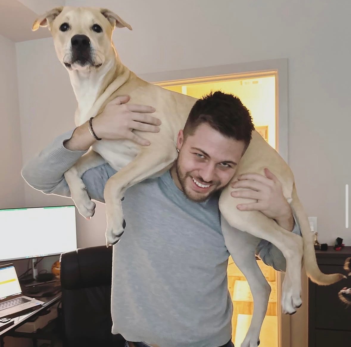 Dom with his dog